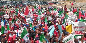 Labor unions mobilized for nationwide demonstrations to rail against the economic hardships