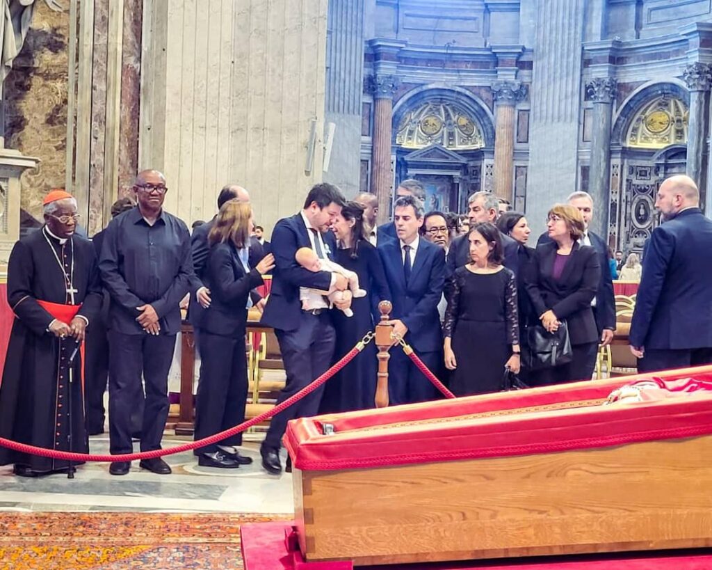 His Excellency Peter Obi in St. Peter’s Basilica, Rome, to pay his final respects to His Holiness, Pope Francis