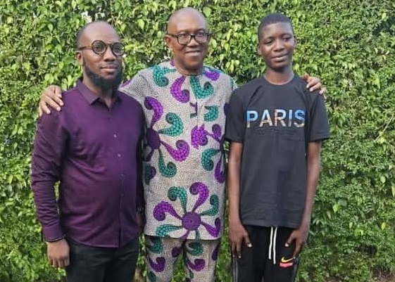 Mr. Peter Obi meets Quadri Yusuf after he was released from Kirikiri prison