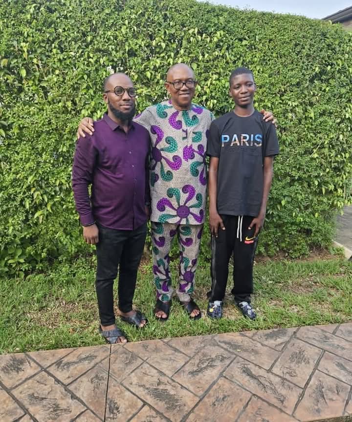 Mr. Peter Obi meets Quadri Yusuf after he was released from Kirikiri prison.